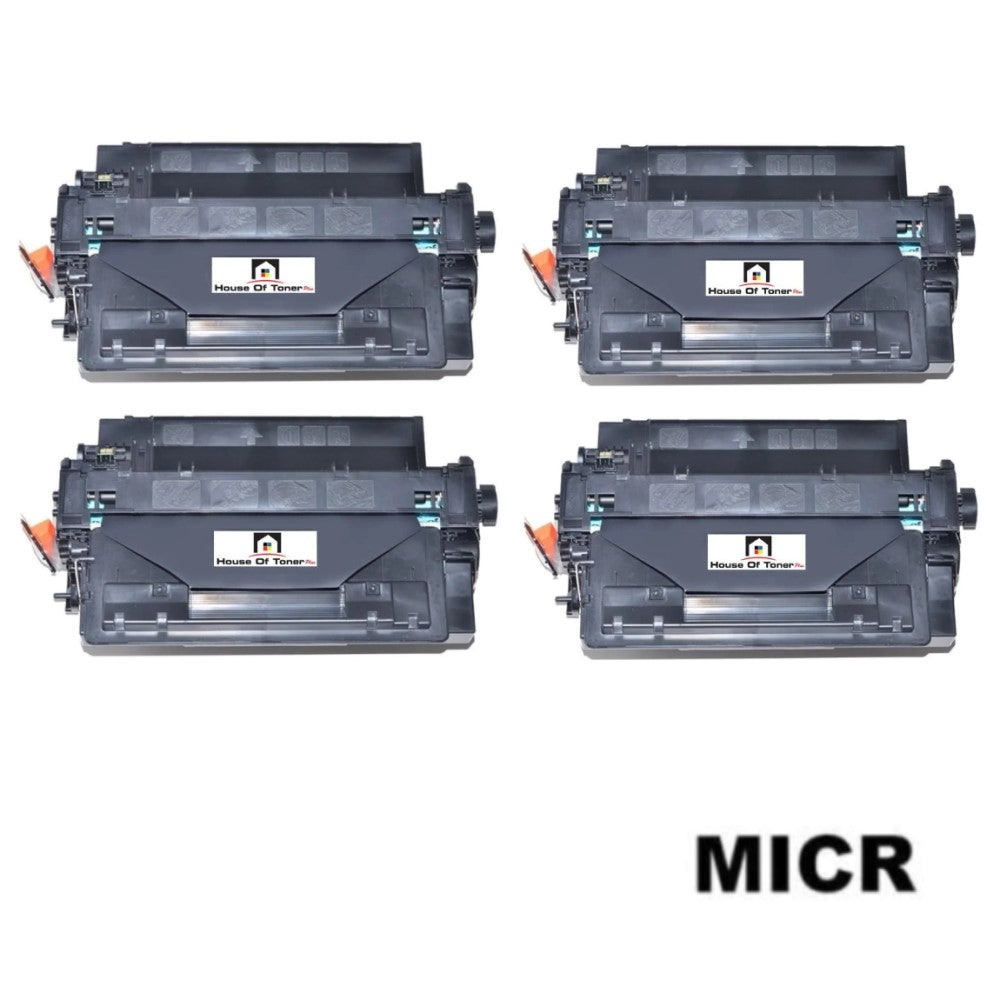 Compatible Toner Cartridge Replacement for HP CE255A (55A) Black (6K YLD) 4-Pack (W/MICR)
