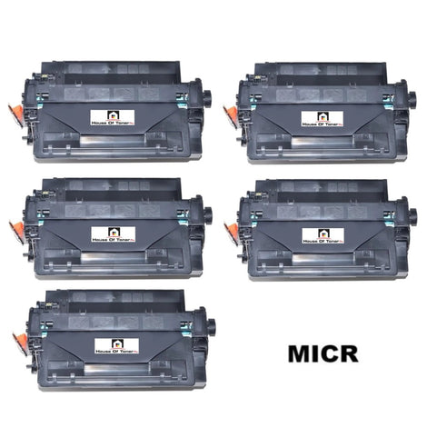 Compatible Toner Cartridge Replacement for HP CE255A (55A) Black (6K YLD) 5-Pack (W/MICR)