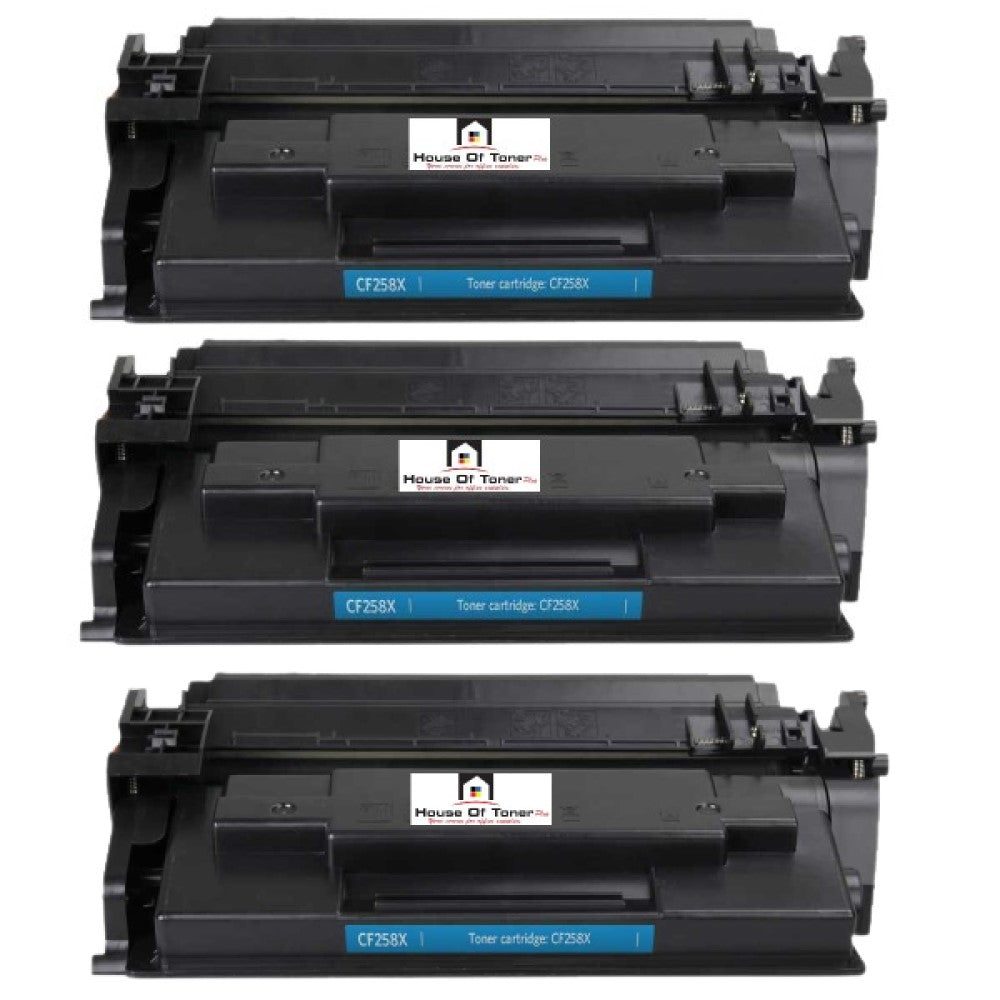 Compatible Toner Cartridge Replacement for HP CF258X (58X) High Yield Black (10K) 3-Pack