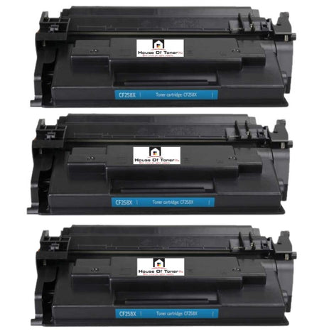 Compatible Toner Cartridge Replacement for HP CF258X (58X) High Yield Black (10K) 3-Pack