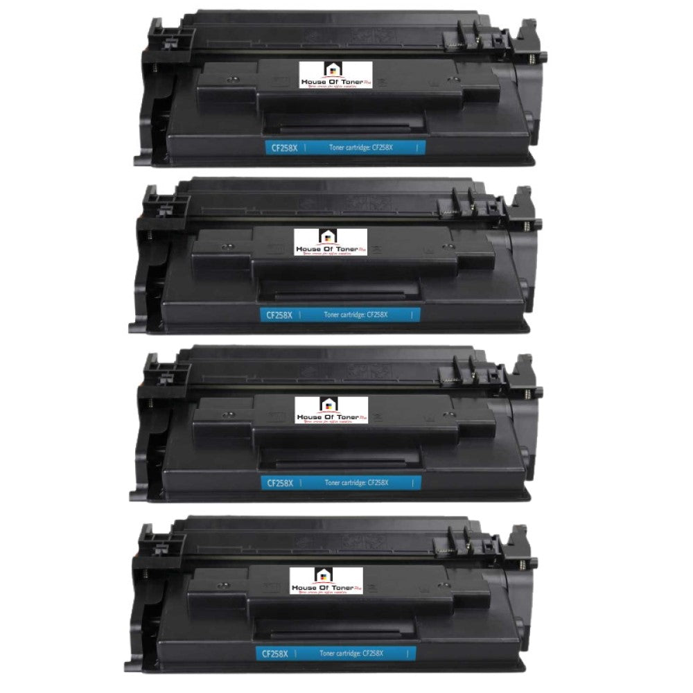 Compatible Toner Cartridge Replacement for HP CF258X (58X) High Yield Black (10K) 4-Pack