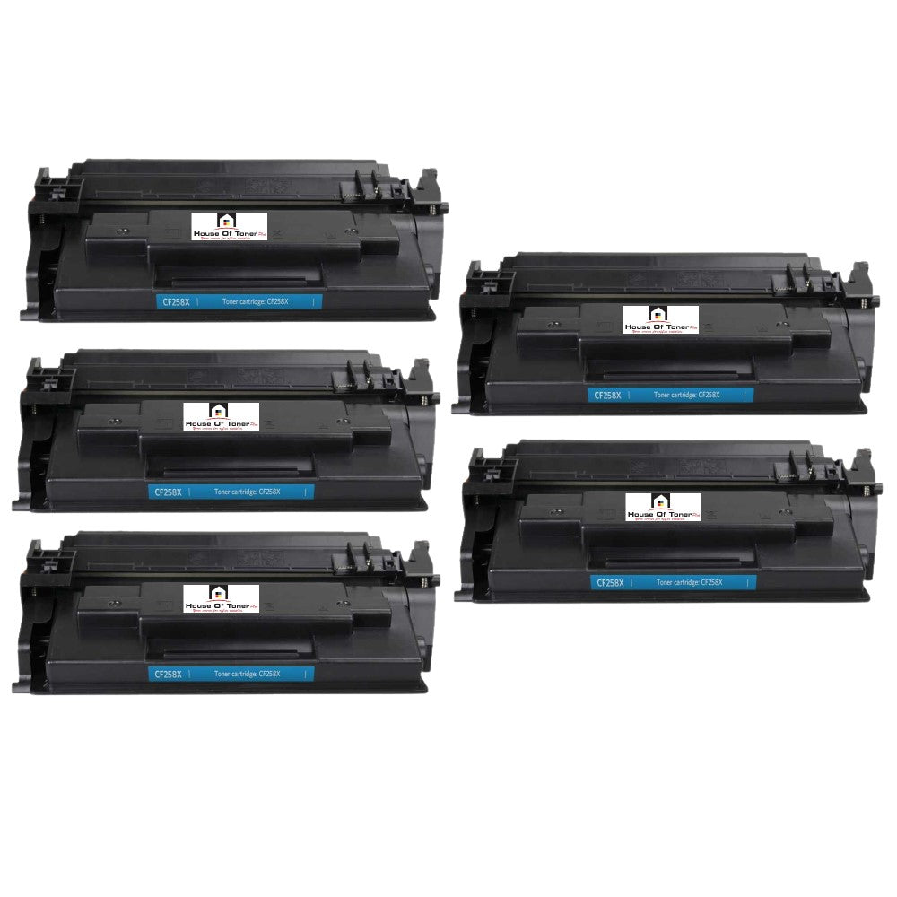 Compatible Toner Cartridge Replacement for HP CF258X (58X) High Yield Black (10K) 5-Pack