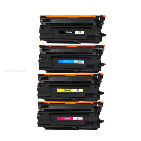 Compatible Toner Cartridge Replacement for HP CF470X, CF471X, CF472X, CF472X (657X) High Yield Black, Cyan, Yellow, Magenta (27K YLD- Black, 23K YLD- Color) 4-Pack