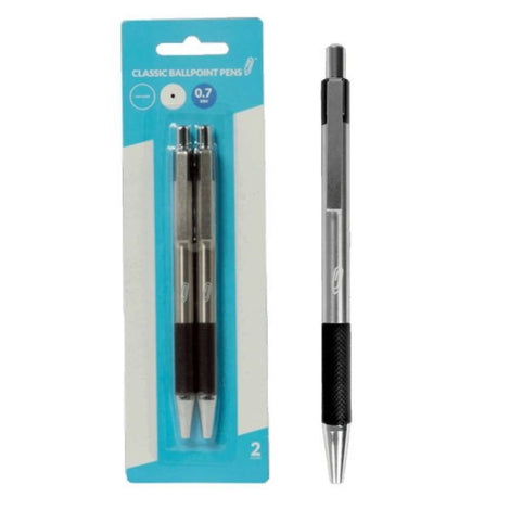 CI213 Retractable Classic Ballpoint Pens, Black (2Pk)
