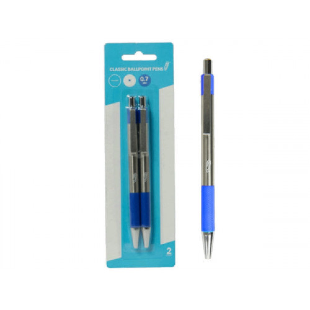CI215 Retractable Classic Ballpoint Pens, Blue (2Pk)