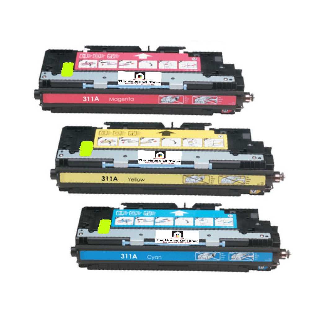 Compatible Toner Cartridge Replacement for HP Q2681A, Q2683A, Q2682A (308A-Black) Cyan, Yellow, Magenta (6K YLD) 3-Pack