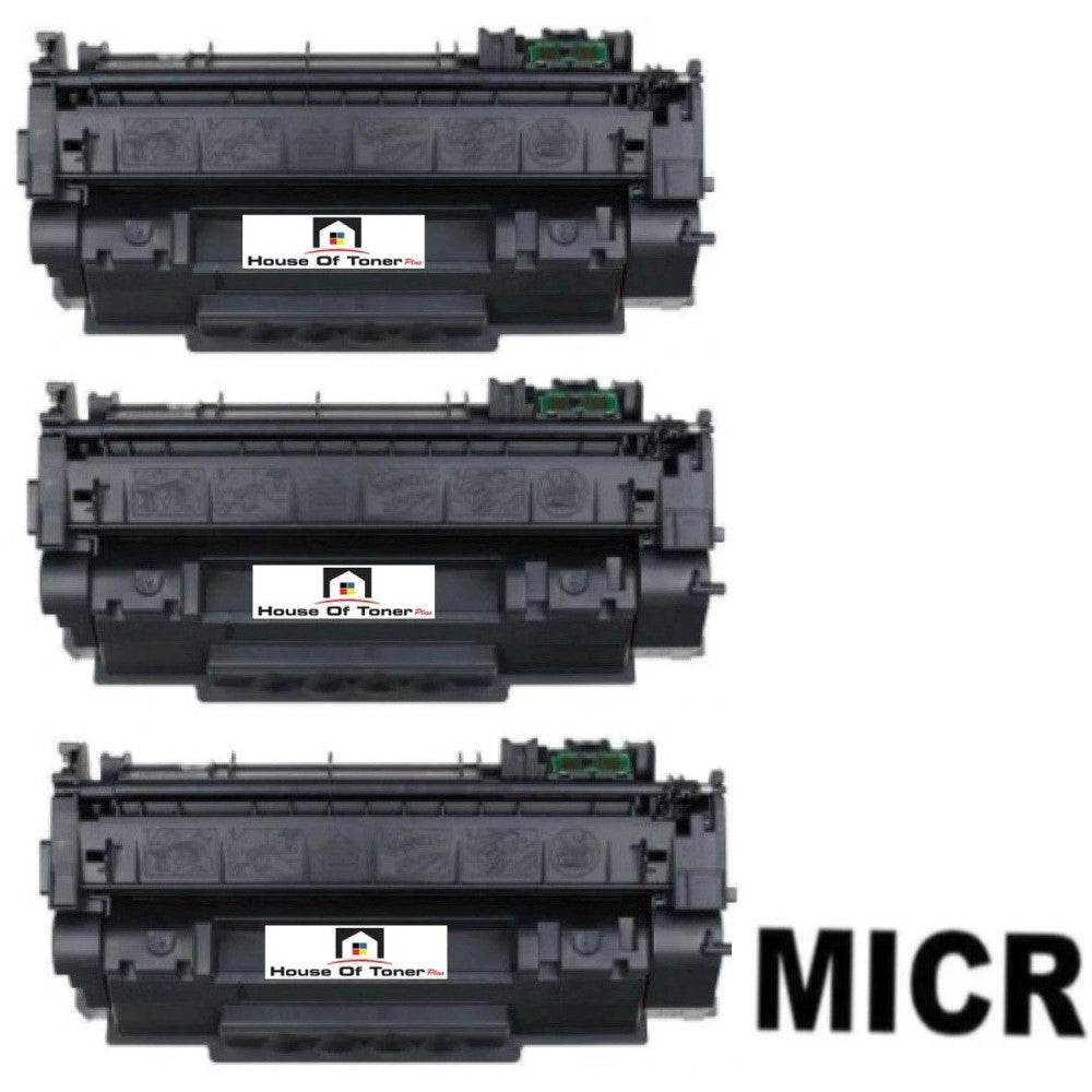 Compatible Toner Cartridge Replacement for HP Q7553A (53A) Black (3K YLD) 3-Pack (W/Micr)