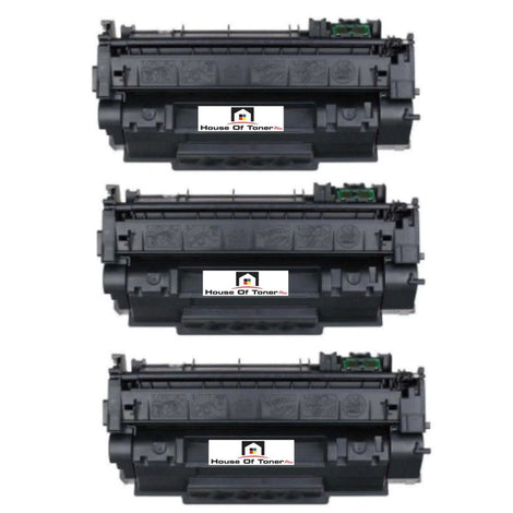 Compatible Toner Cartridge Replacement for HP Q7553A (53A) Black (3K YLD) 3-Pack