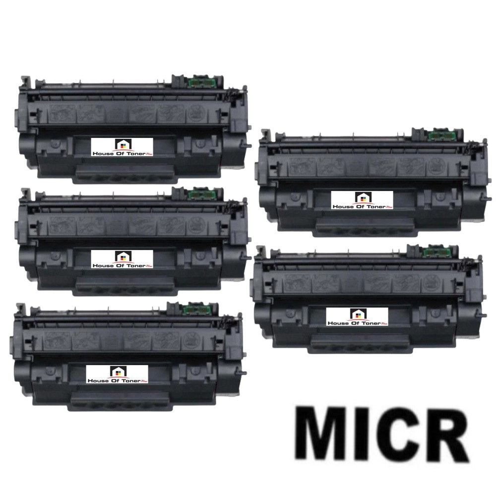 Compatible Toner Cartridge Replacement for HP Q7553A (53A) Black (3K YLD) 5-Pack (W/Micr)