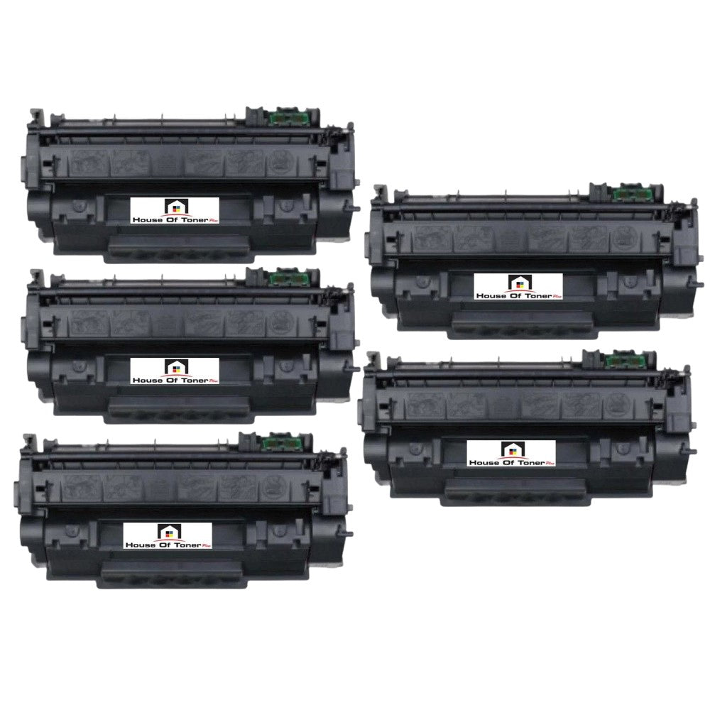 Compatible Toner Cartridge Replacement for HP Q7553A (53A) Black (3K YLD) 5-Pack
