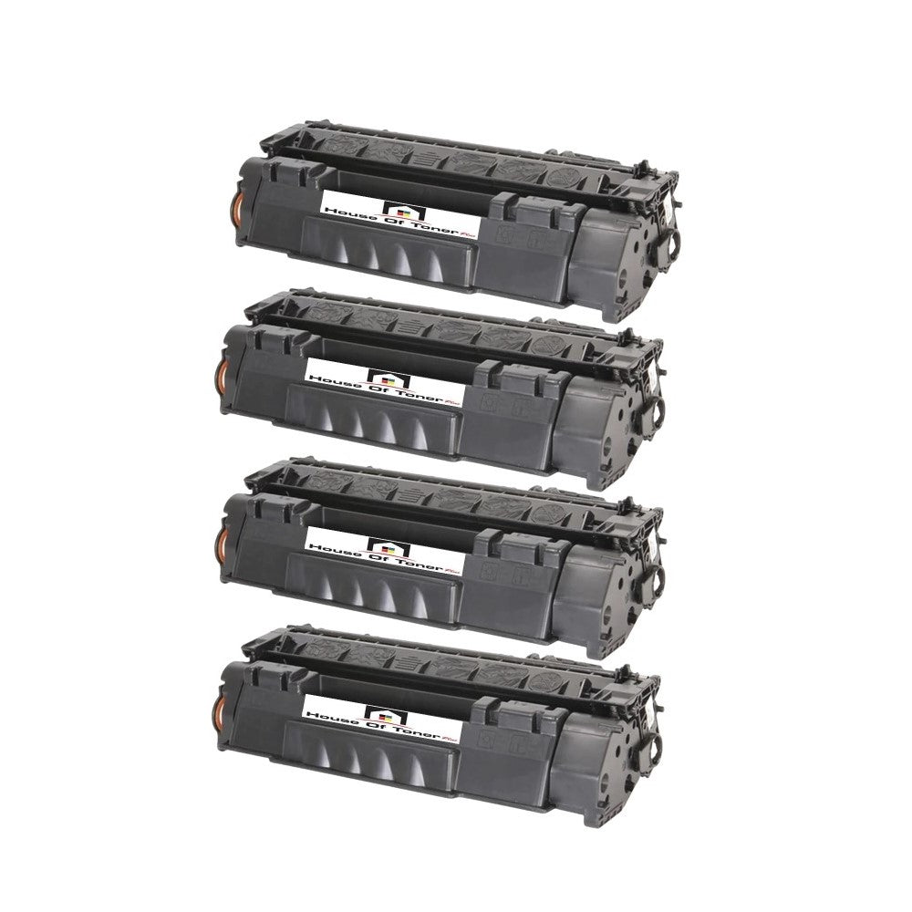 Compatible Toner Cartridge Replacement for HP Q7553X (53X) High Yield Black (7k YLD) 4-Pack