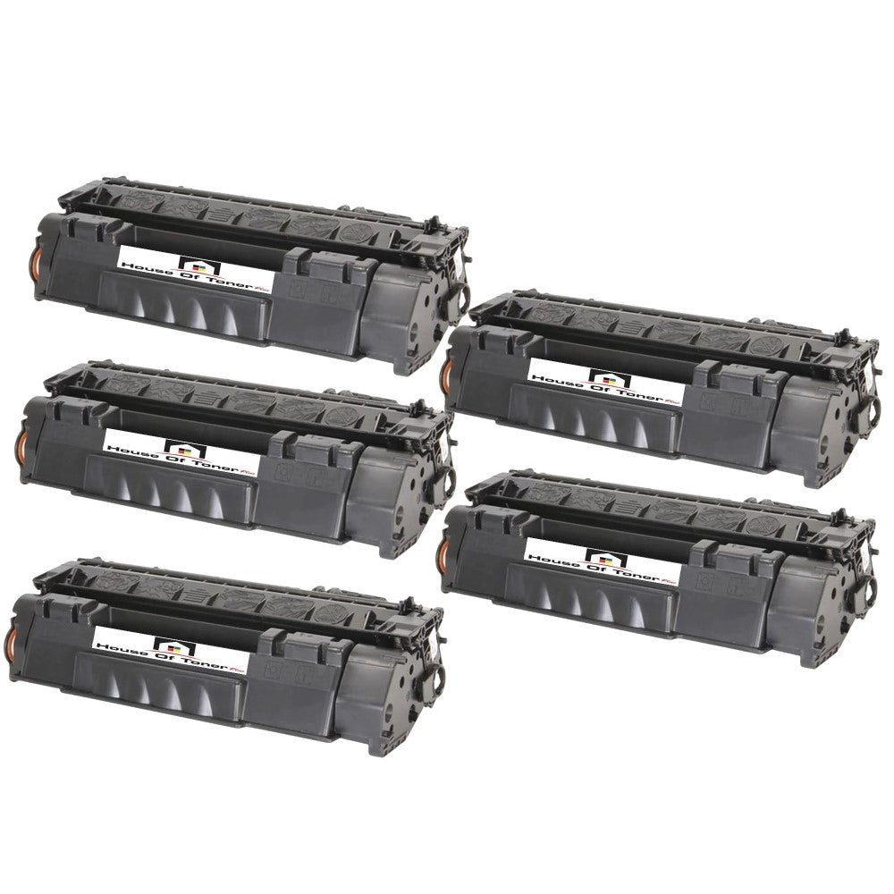 Compatible Toner Cartridge Replacement for HP Q7553X (53X) High Yield Black (7K YLD) 5-Pack