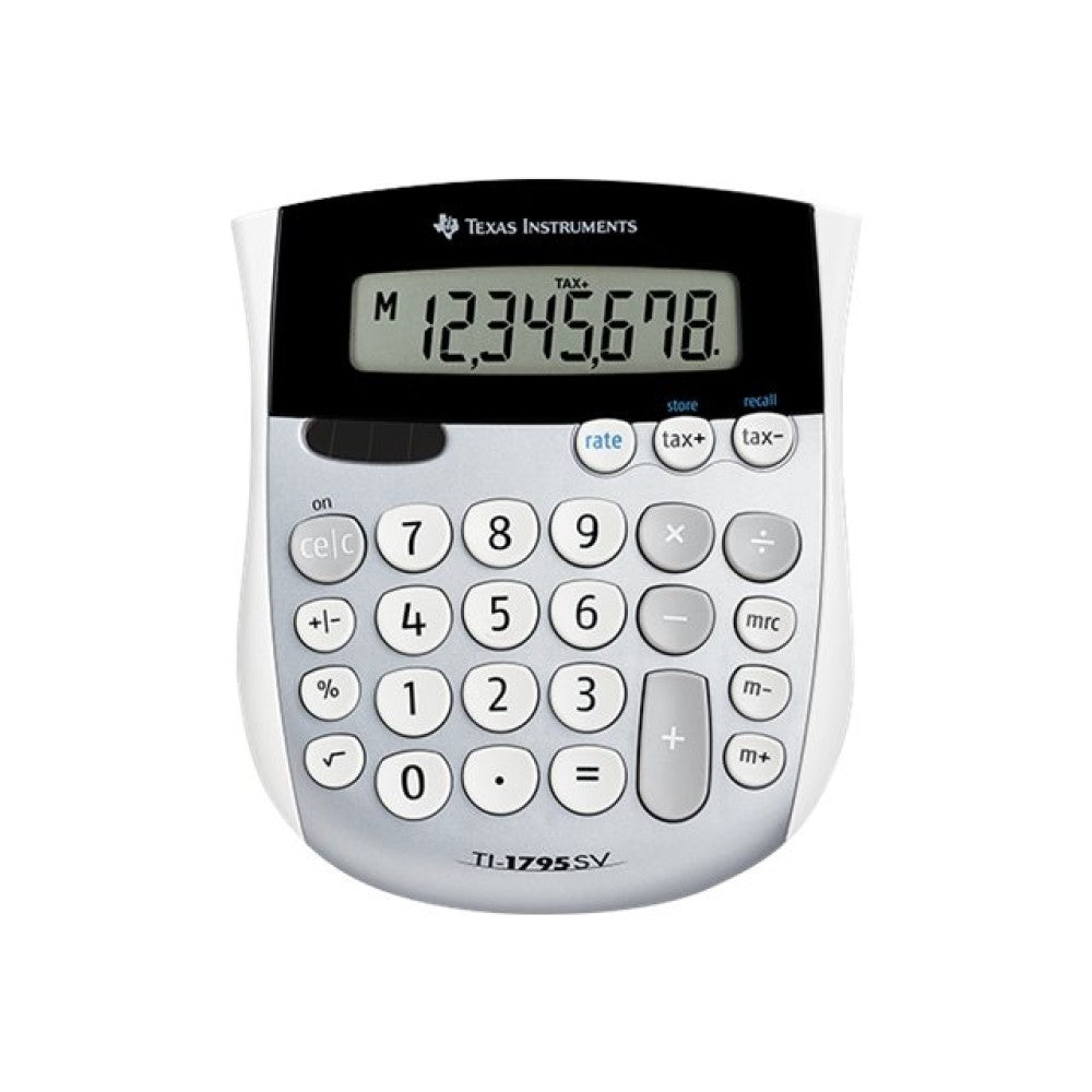 TEXTI1795SV Texas Instruments TI-1795 SV - Desktop calculator - 8 digits - solar panel, battery