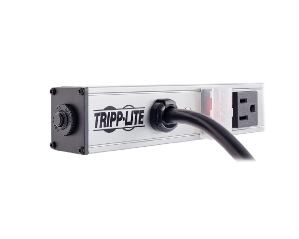 TRPPS2408 Tripp Lite Power Strip 120V 5-15R 8 Outlet 15' Cord Vertical Metal 0URM - Power distribution strip (rack-mountable) - 15 A - AC 120 V - input: NEMA 5-15 - output connectors: 8 (NEMA 5-15) - 15 ft - black, silve