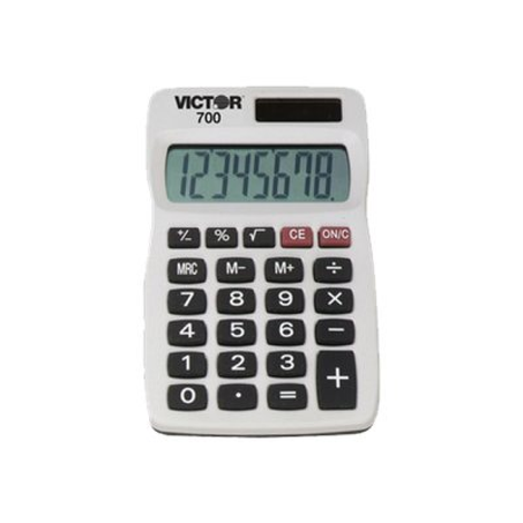 VCT700 Victor 700 - Pocket calculator - 8 digits - solar panel, battery - off white