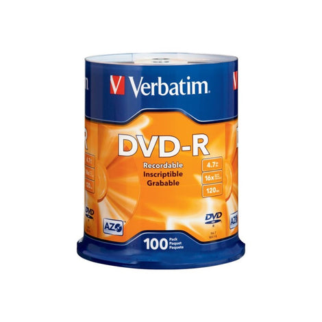 VER95102 VERBATIM DVD-R BRAND SLV 100pk 4.7GB/16X SPINDLE
