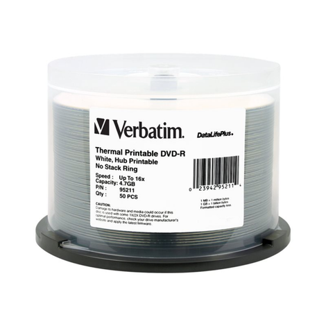 VER95211 VERBATIM DVD-R DL+ THRML 50pk 4.7GB/16X SPIN-HUB
