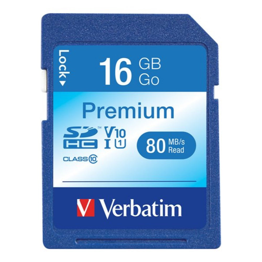 VER96808 VERBATIM PREMIUM SDHC 16GB CLASS10 MEMORY CARD