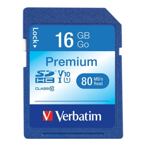 VER96808 VERBATIM PREMIUM SDHC 16GB CLASS10 MEMORY CARD