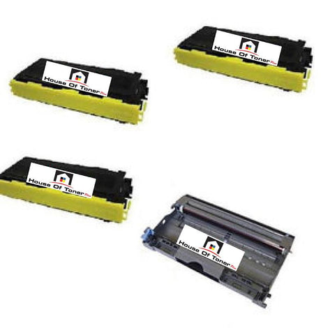 Compatible Toner Cartridge And Drum Unit Replacement For BROTHER 3) TN350/1) DR350 (3) TN-350/1) DR-350) Black (4-Pack)