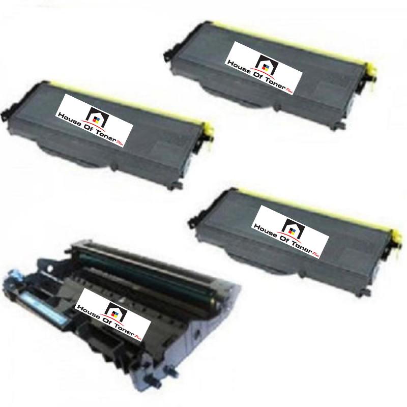 Compatible Toner Cartridge And Drum Unit Replacement For BROTHER 3) TN360/1) DR360 (TN-360/DR-360) 4 PACK