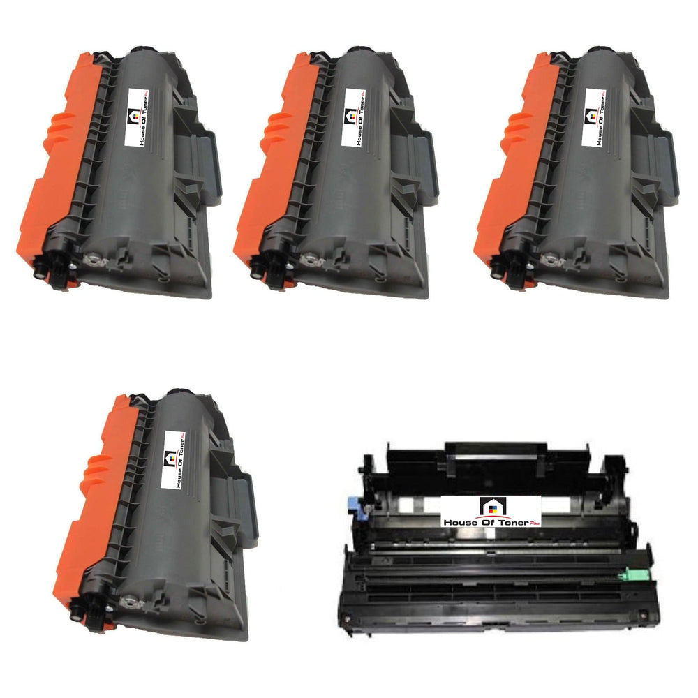 Compatible Toner Cartridge and Drum Unit Replacement for BROTHER 4) TN750/1) DR720 (COMPATIBLE) 5 PACK
