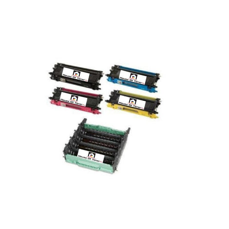 Compatible Toner Cartridge Replacement for BROTHER 1) DR110CL/1) TN115BK/1) TN115C/1) TN115Y/1) TN115M (COMPATIBLE) 5 PACK