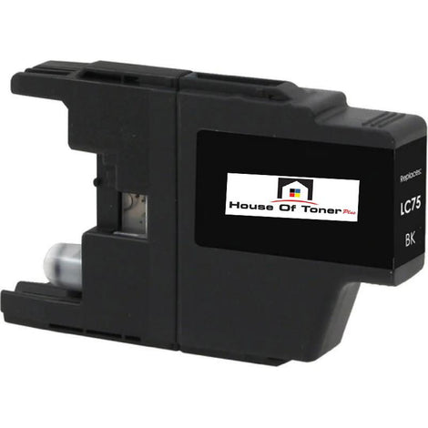 Compatible Ink Cartridge Replacement for BROTHER LC75BK (LC-75BK) Black (600 YLD)