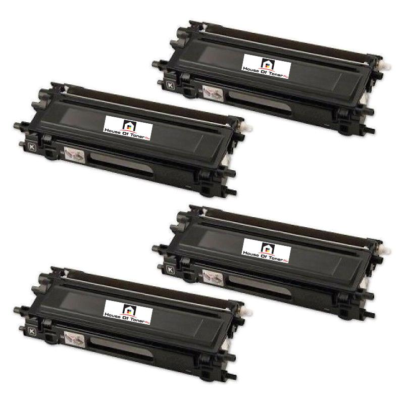 Compatible Toner Cartridge Replacement for BROTHER TN210BK (COMPATIBLE) 4 PACK