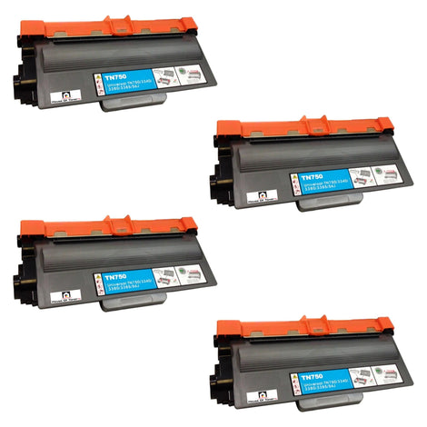 Compatible Toner Cartridge Replacement For BROTHER TN750 (TN-750) High Yield Black (4-Pack)