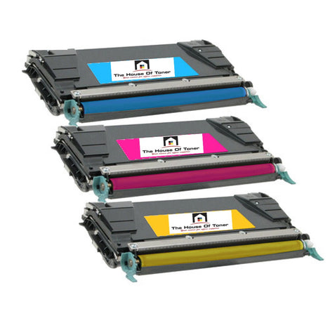 Compatible Toner Cartridge Replacement for LEXMARK C5242CH, C5242YH, C5242MH (High Yield Cyan, Magenta, Yellow) 5K YLD (3-Pack)