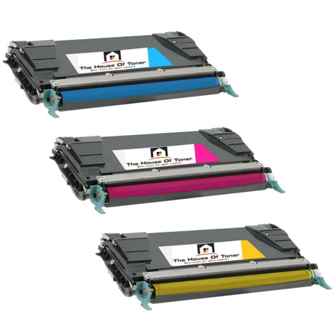 Compatible Toner Cartridge Replacement for Lexmark C746H2CG, C746H2YG, C746H2MG (High Yield Cyan, Magenta, Yellow) 3-Pack