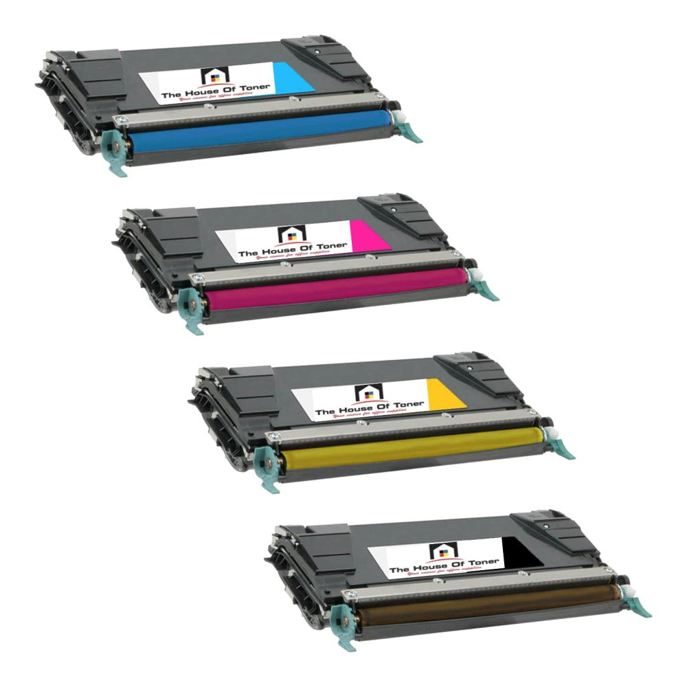 Compatible Toner Cartridge Replacement for Lexmark C746H2KG, C746H2CG, C746H2YG, C746H2MG (High Yield Black, Cyan, Magenta, Yellow) 4-Pack