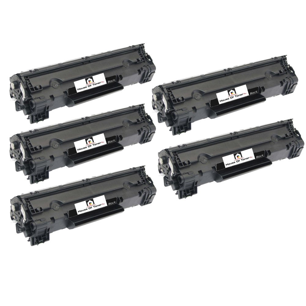 Compatible Toner Cartridge Replacement for HP CB436AJ (36A) Jumbo BK (2K YLD) 5-Pack
