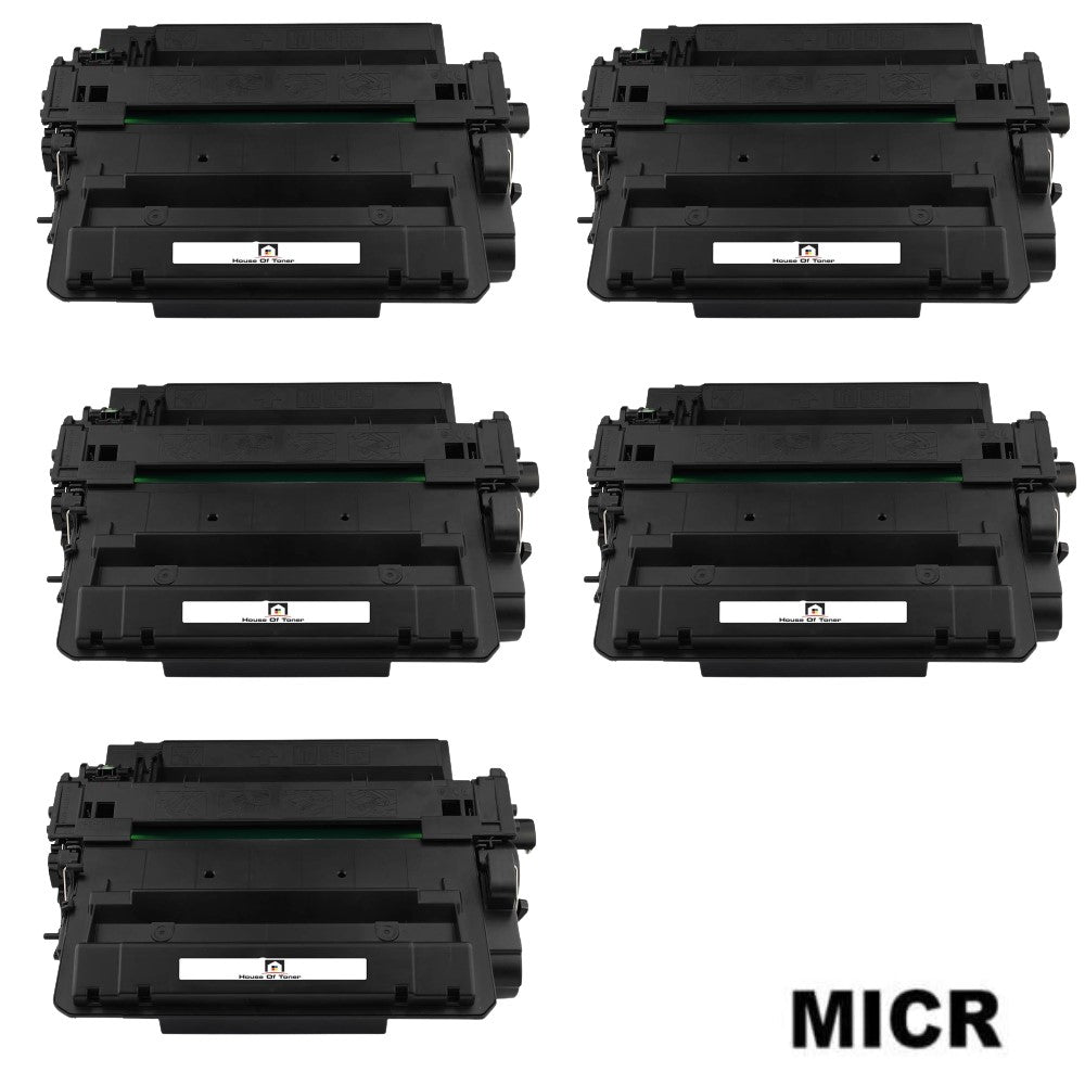 Compatible Toner Cartridge Replacement for HP CE255X (55X) High Yield Black (12.5K YLD) 5-Pack (W/MICR)