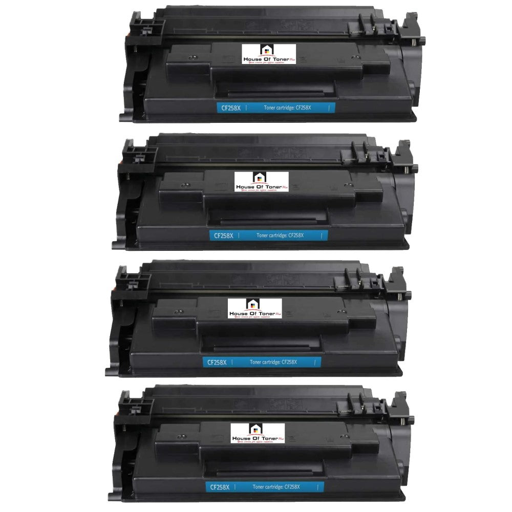 Compatible Toner Cartridge Replacement For HP CF258X (58X) High Yield Jumbo BK (15K) 4-Pack