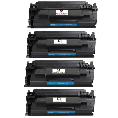 Compatible Toner Cartridge Replacement for HP CF258X (58X) High Yield Black (10K) 4-Pack (New Chip)