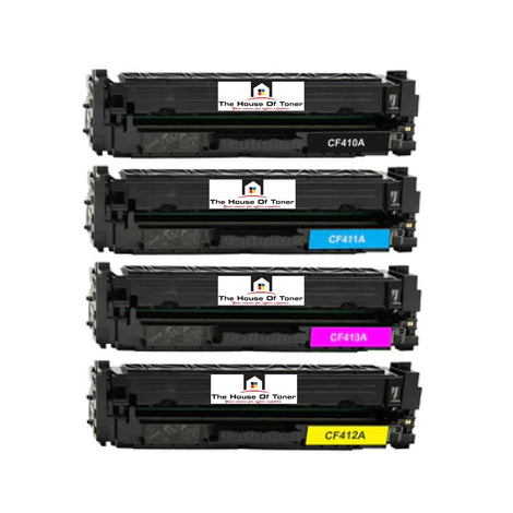 Compatible Toner Cartridge Replacement for HP CF410A, CF411A, CF412A, CF413A (410A) Black , Cyan, Magenta, Yellow (2.3K YLD) 4-Pack