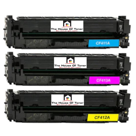 Compatible Toner Cartridge Replacement for HP CF411A, CF412A, CF413A (410A) Cyan, Magenta, Yellow (2.3K YLD) 3-Pack