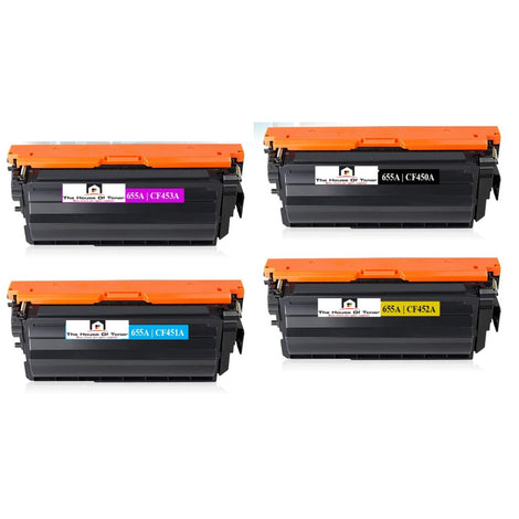 Compatible Toner Cartridge Replacement for HP CF450A, CF451A, CF452A, CF453A (451A) Black,  Cyan, Yellow, Magenta (10.5K YLD) 4-Pack