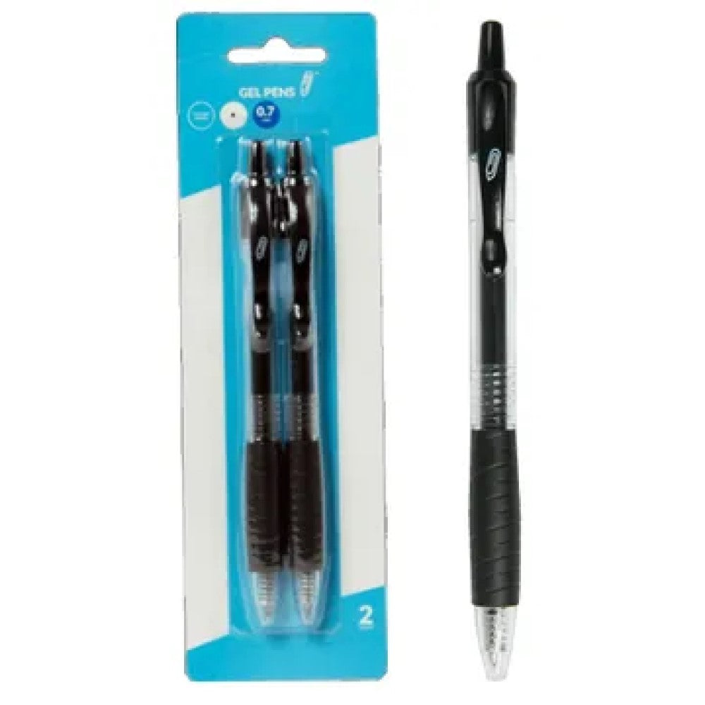 CI154 Retractable 0.7Mm Gel Pens, Black (2Pk)