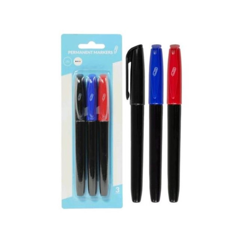 CI179 Permanent Markers, Black/Blue/Red (3Pk)
