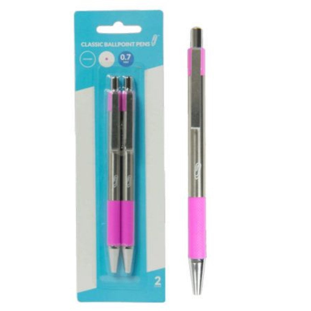 CI216 Retractable Classic Ballpoint Pens, Pink (2Pk)
