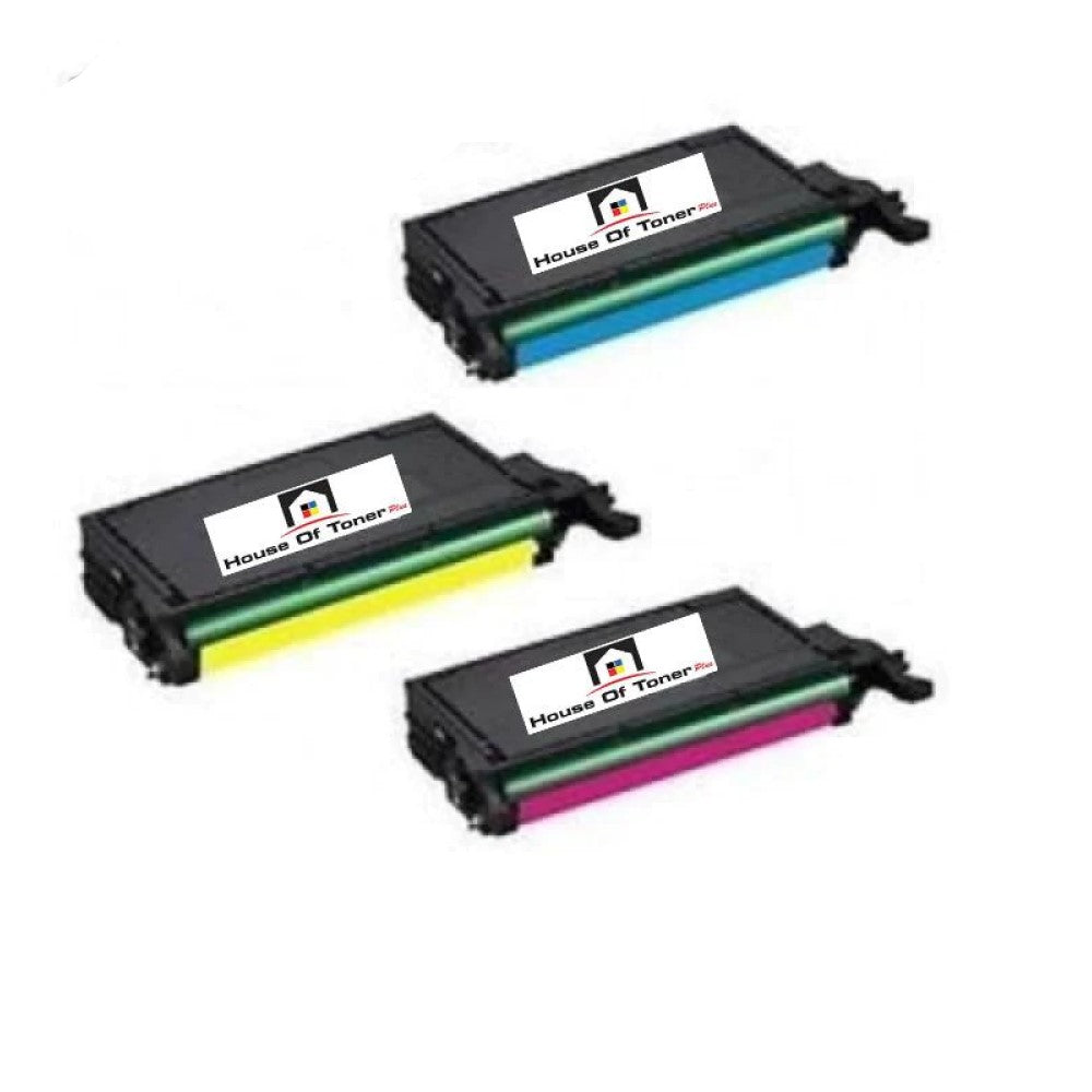 Compatible Toner Cartridge Replacement for SAMSUNG  CLT-C508L, CLT-M508L, CLT-Y508L (CLTC508L, CLTM508L, CLTY508L) Cyan, Yellow, Magenta (4K YLD) 3-Pack