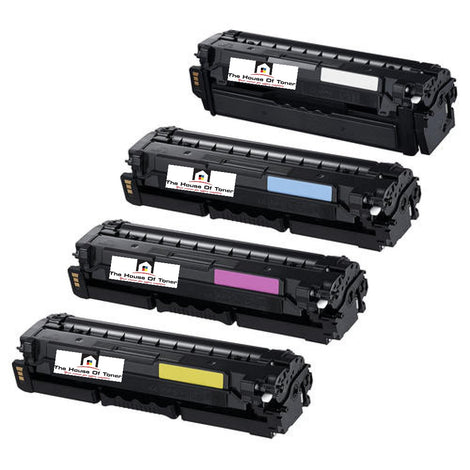 Compatible Toner Cartridge Replacement For SAMSUNG CLT-K503L, CLT-C503L, CLT-Y503L, CLT-M503L (CLTK503L, CLTC503L, CLTY503L, CLTM503L) Black, Cyan, Magenta, Yellow (8K YLD-Black, 5K YLD- Colors ) 4-Pack