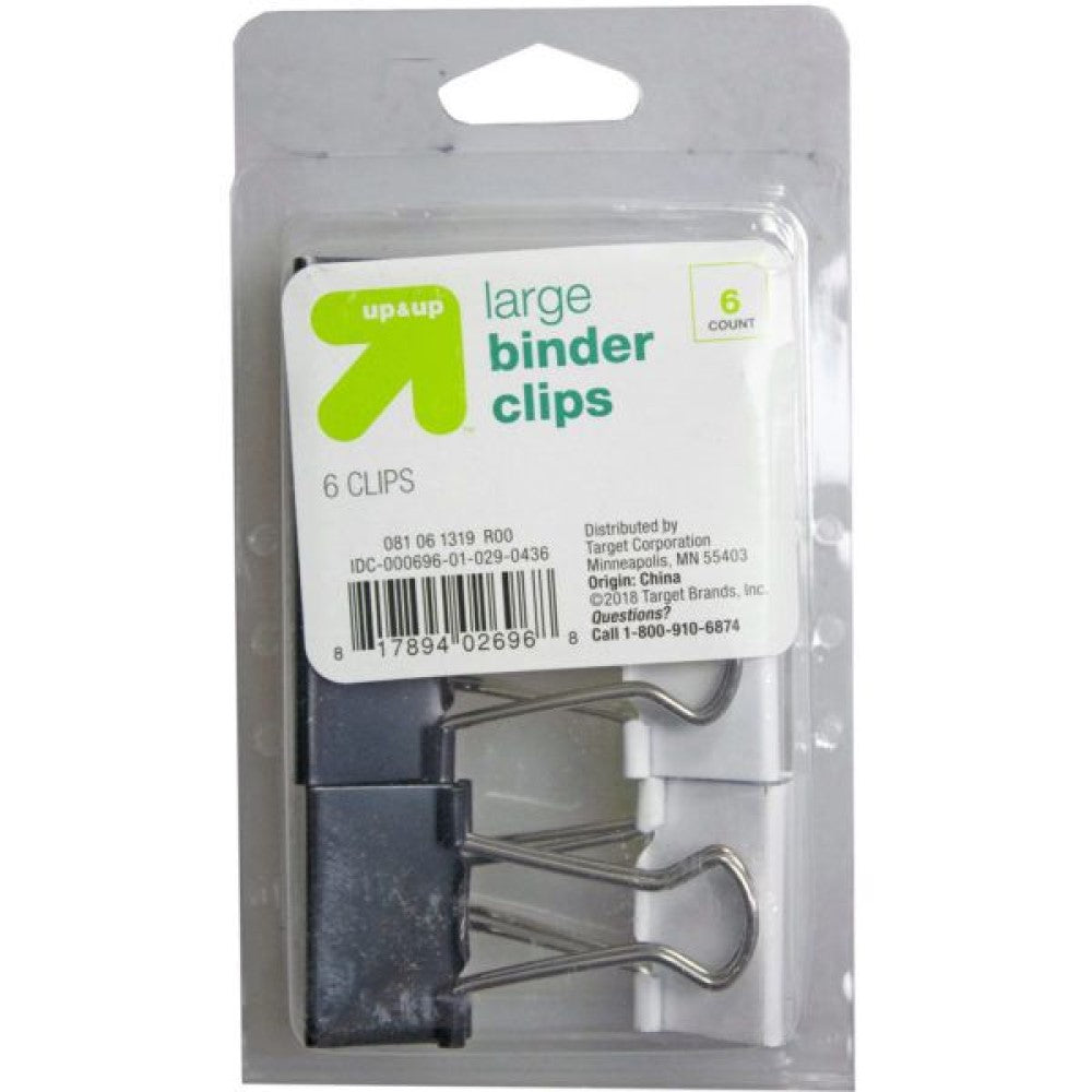 DC205 Black And White 6-Count Binder Clips