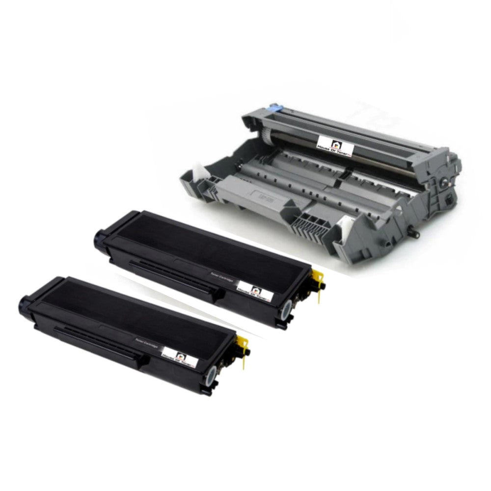 Compatible Toner Cartridge And Drum Unit Replacement For BROTHER 2) TN580/ 1) DR520 (TN-580, DR-520) 3 PACK