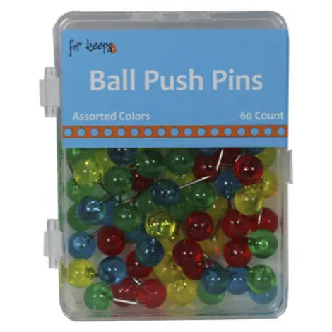 EC350 60 Count Ball Push Pins in Assorted Colors