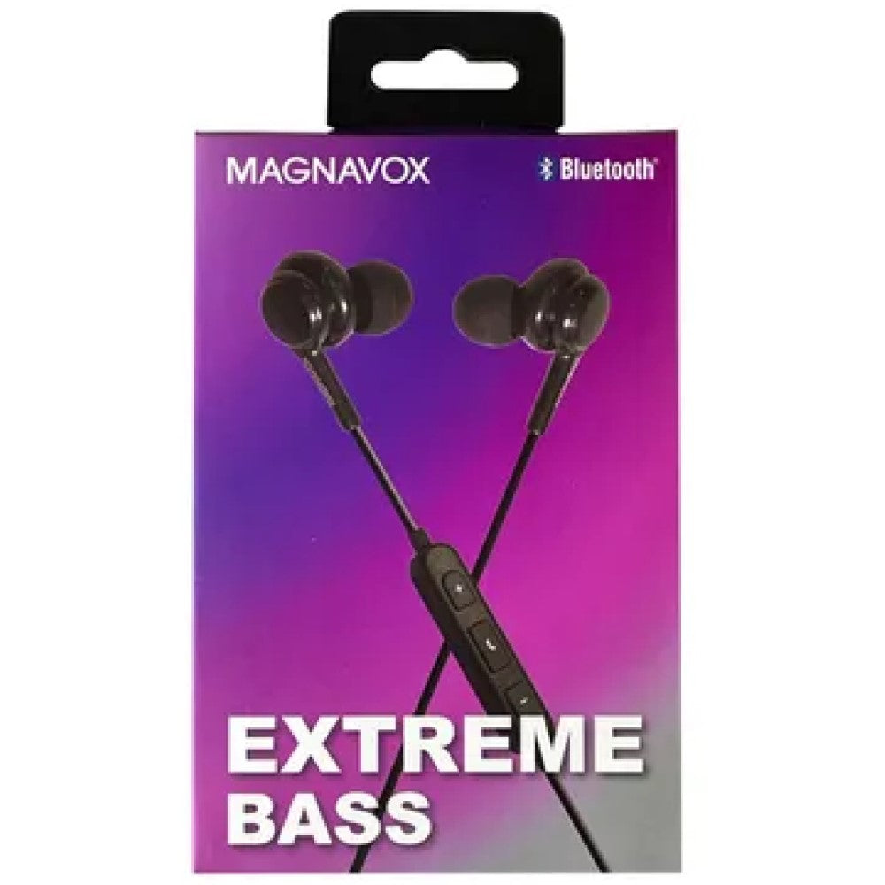 HX517 Magnavox Extreme Bass Bluetooth Earbuds with Microphone in Black