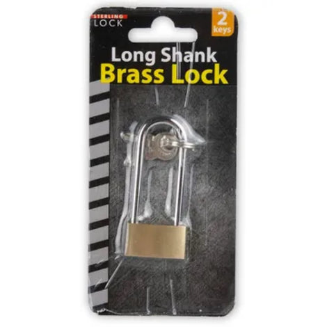 LL093 Long Shank Brass Lock with Keys